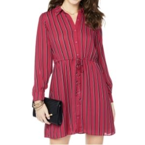 NWT Charming Charlie striped shirt dress tie waist